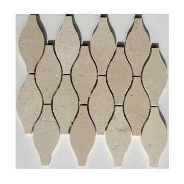 Customized Natural Marble Bowling Mosaic with Beige and Color Chips