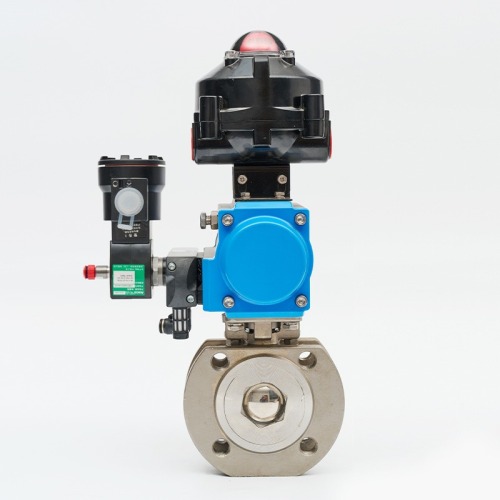 Pneumatic thin regulating flange ball valve