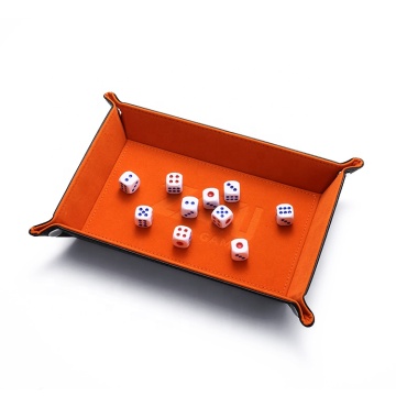 PU Leather Rectangle Dungeons and Dragons Dice Tray - Perfect Gift