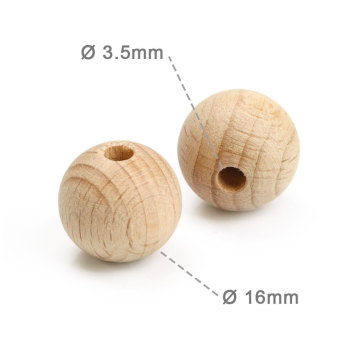 DIY Natural Wooden Round Beads for Kids Jewelry and Teether Toys (12-30mm)
