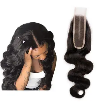 Natural Color Brazilian Remy Body Wave Human Hair with 2x6 HD Lace Closure and Central Part