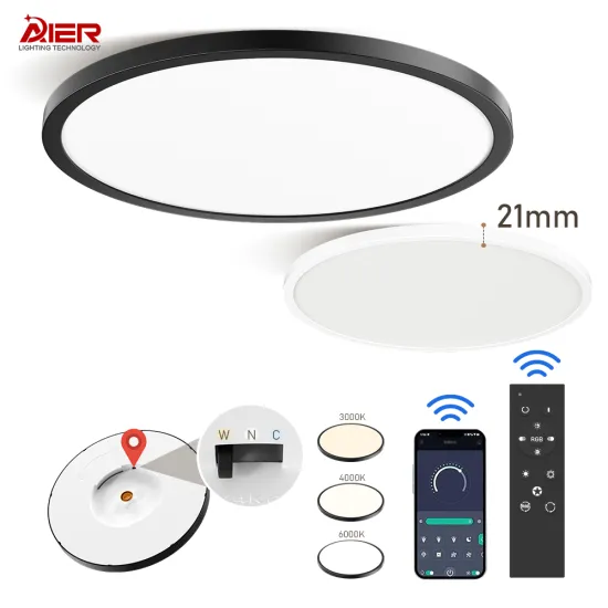 Ultra Slim Surface Mounted Decor Round 3CCT LED Ceiling Light Fixture