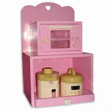Baby's Kitchen Toy, Composed of Cabinet, Microwave Oven and Two Rice Cookers
