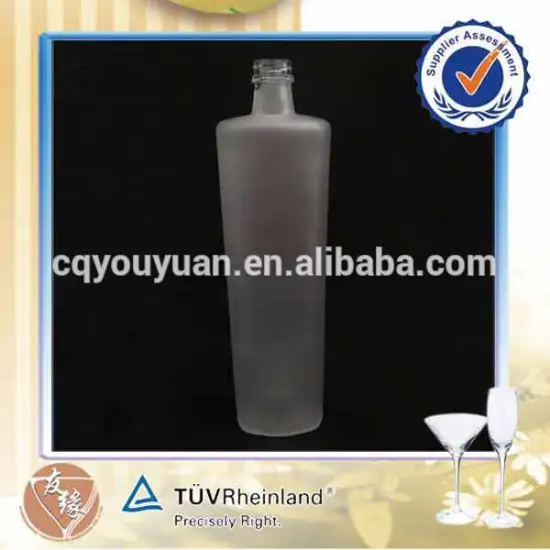 Frost white color 750ml wholesale custom glass liquor bottles