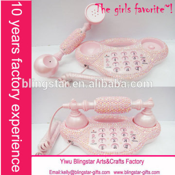 Hot selling Chrismass Halloween wired crystal diamante rhinestone telephone