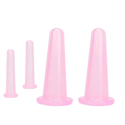4-Piece Silicone Facial Cupping Set for Therapy and Relaxation