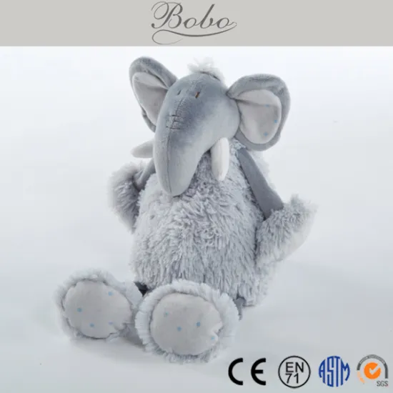 2015 Latest Design Grey Plush Sitting Elephant Toy