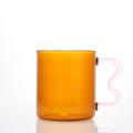 Clear Colored Drinking Glass Coffee Mug With Handgrip