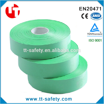 polyester colorful reflective strips lime green reflective tape for Leisure clothes bags