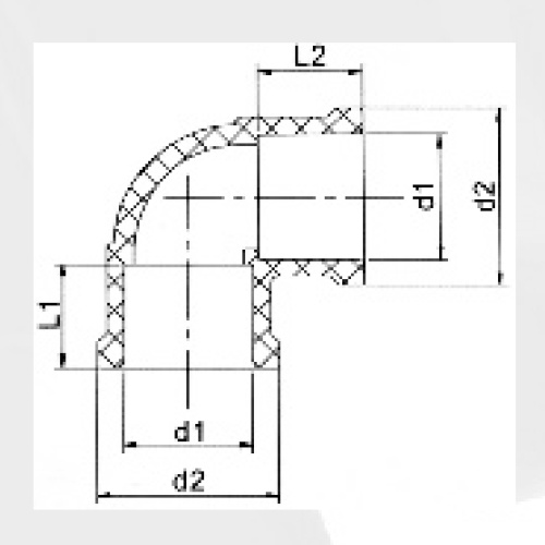 Cotovelo de Upvc da fonte de água NBR5648 cor cinza de 90 °