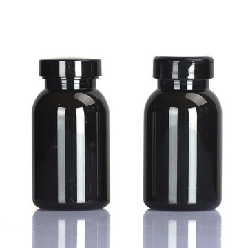 black capsule bottle plastic tablet bottle black 150cc