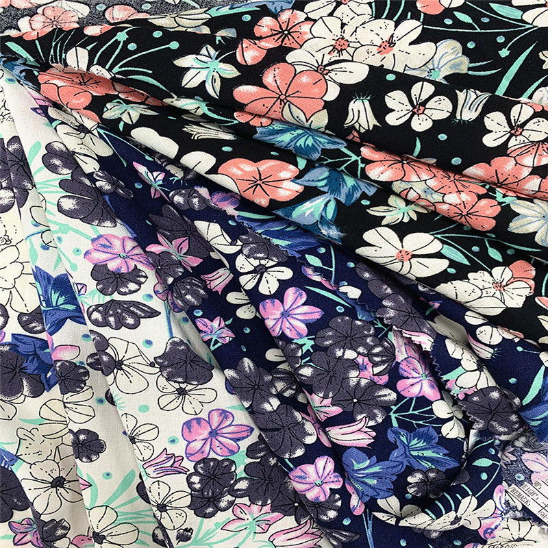 Fashionable Floral Print 100 Rayon Blouse Women Fabric 2