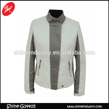 Long sleeve Zipper men's white and gray Jacket