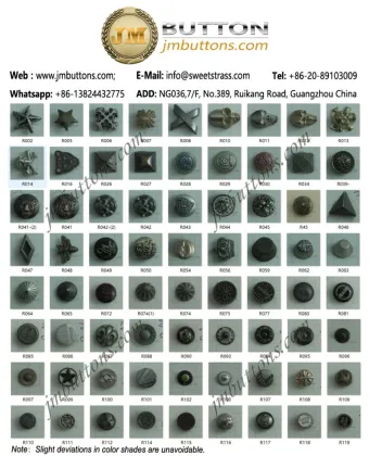 custom design fasteners rivets antique metal jacket buttons