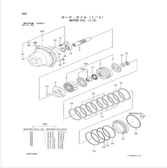 ZX520LCH-3 reismotor 4637796 Motorolie Hydraulische reismotor graafmachine Onderdeel