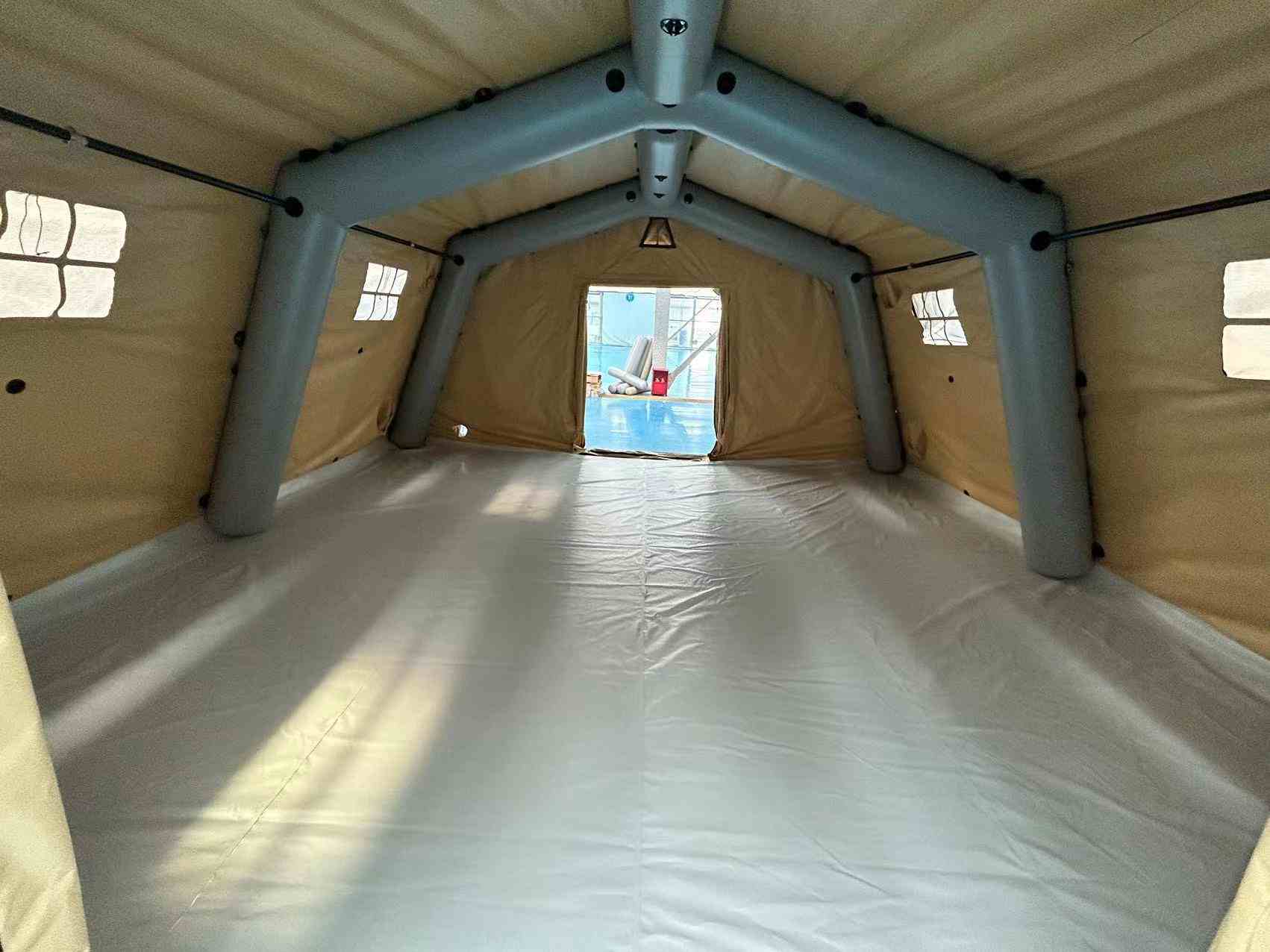 Inflatable tent inside