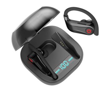 Portable earhook wireless earphone with charging case