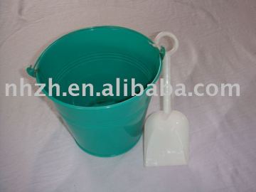 home decoration green metal Pail & shovel set