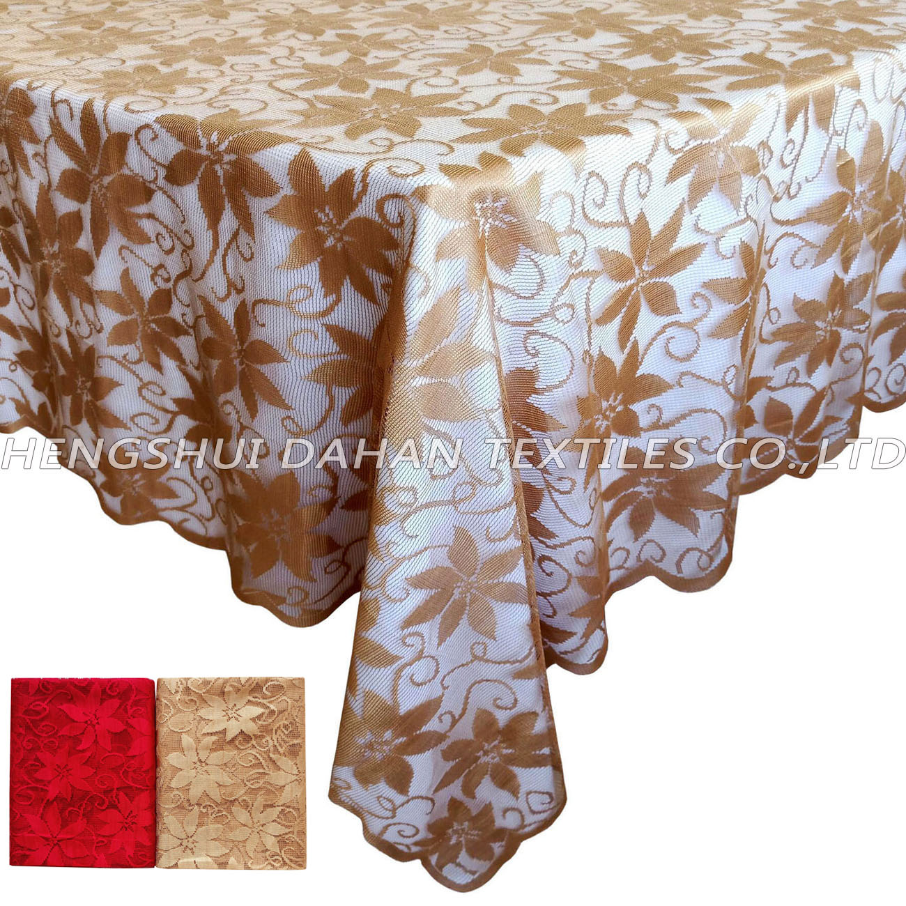 Tp17 18 100 Polyester Table Cloth Red Golden1