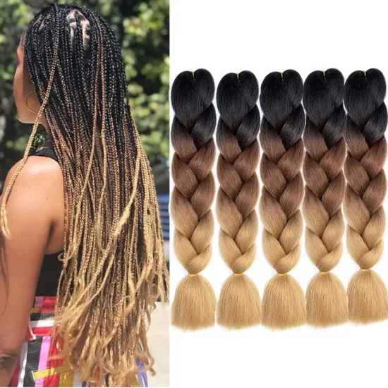 hair extension bulk pre stretched 24inch cheap synthetic Hair Box Braids Jumbo crochet braided expression braiding hair