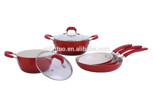 2016 new idea aluminum cookware set with CD bottom and glass lid + good sell save 20%