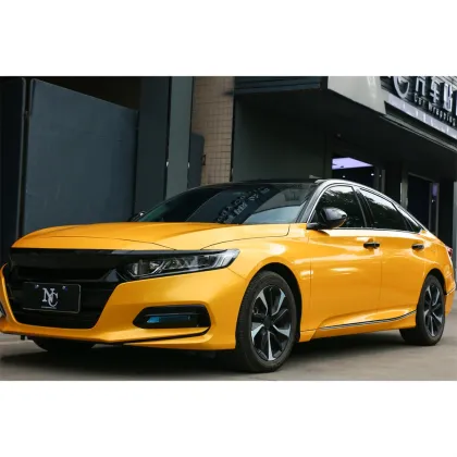 Glossy Metal Paint Yellow Car Wrap