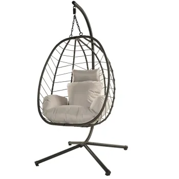 High-Quality Metal Canopy Frame Rattan Outdoor Patio Swings for Indoor Use