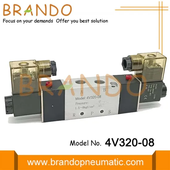 1/4'' 4V320-08 5/2 Way Double Solenoid Pneumatic Air Control Valve