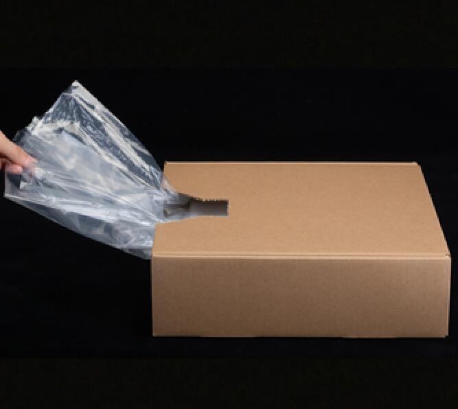 Supermarket Clear Flat Bag with Gusset in Box