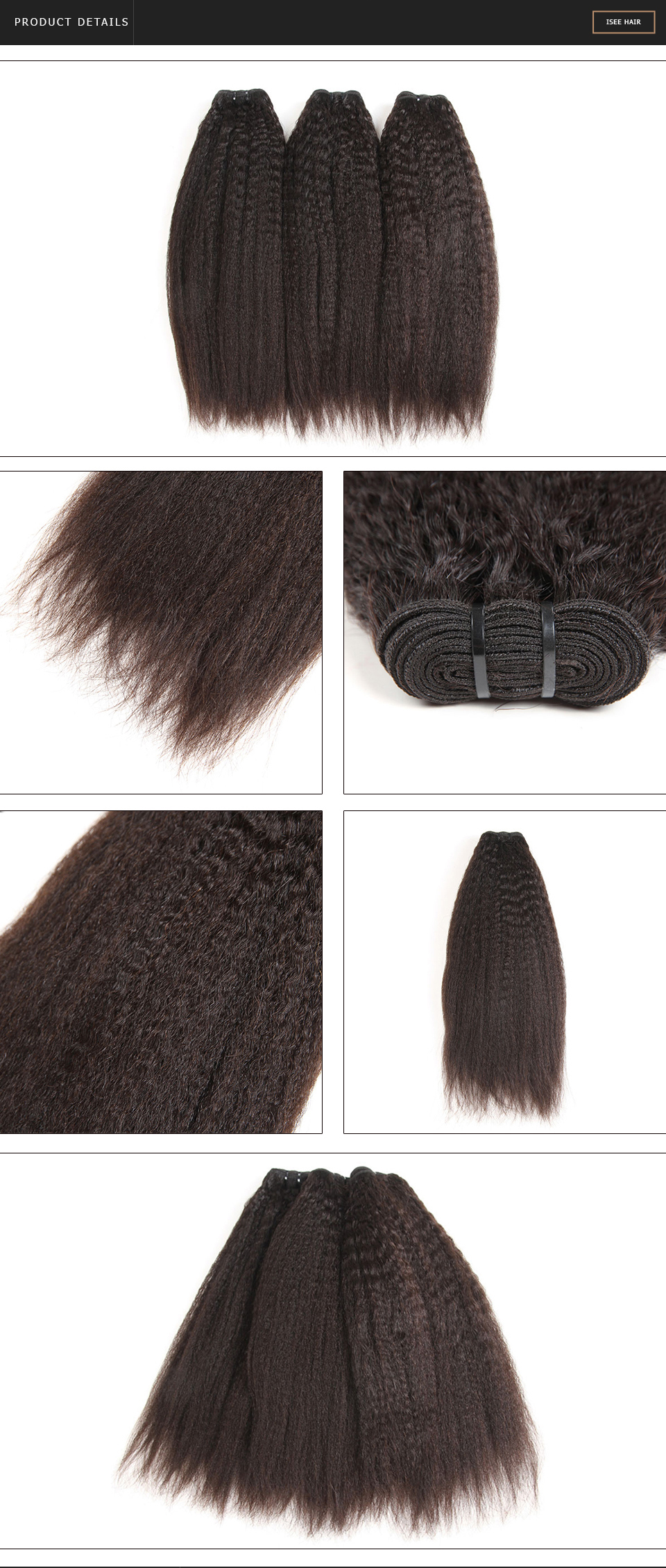 Malaysian Human Virgin Hair Kinky Straight Hair