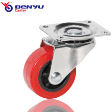 Red PU Swivel Luggage Wheel Shopping Cart Casters