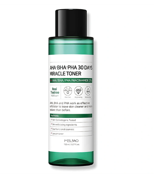 MELAO AHA BHA PHA Exfoliator Soothing Low PH Toner
