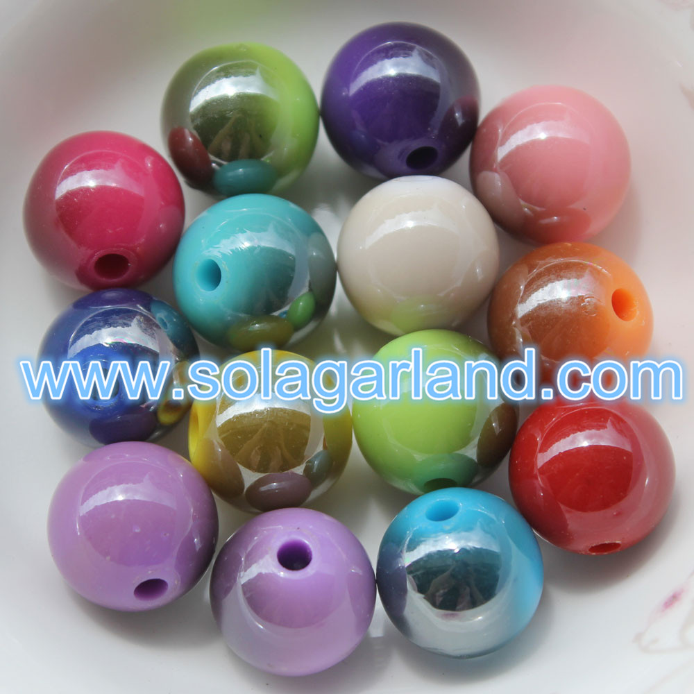 Metallic Two Tone Round Beads