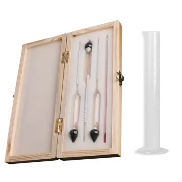 Hydrometer Tester measuring bottle wooden box Set Tools Alcoholmeter Alcohol Meter Wine Concentration Meter alcohol Tools