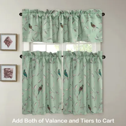 Vintage Birds Pattern Valance Curtain