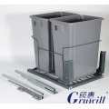 Cabinet plastic 35L pull-out double cabinet trash can