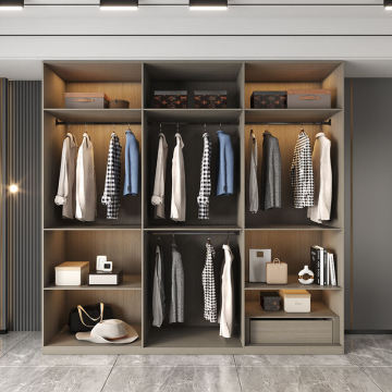 Modern Solid Wood Glass Wardrobe for Small Apartments