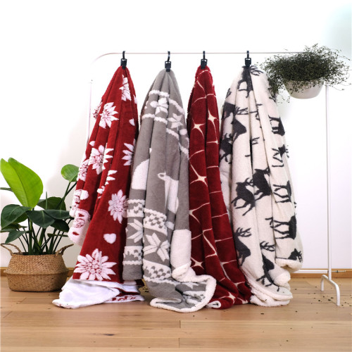 Fleece Super Soft Blanket Christmas Printed Double-sided Air Conditioning Blanket Supplier