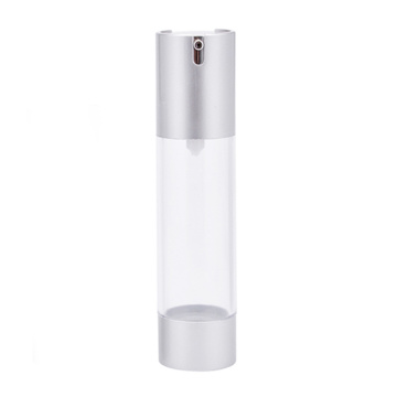 empty 15ml 30ml aluminum silver airless pump spray cream bottle pink luxuary