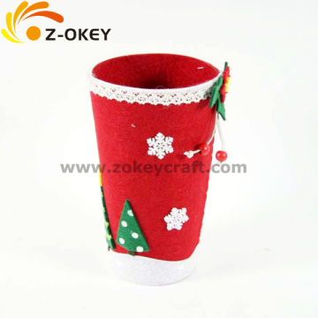 Round container felt materail for 2014 Christmas decoration