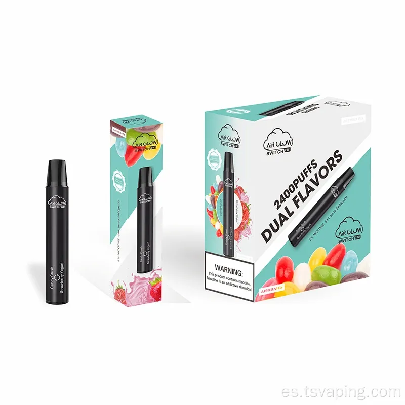 Interruptor de brillo de aire de vape de vape desechable 2400 bocanadas