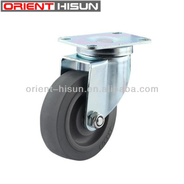5 Inch High Quality Swivel Plate Light Duty Gray TPR Caster Wheel