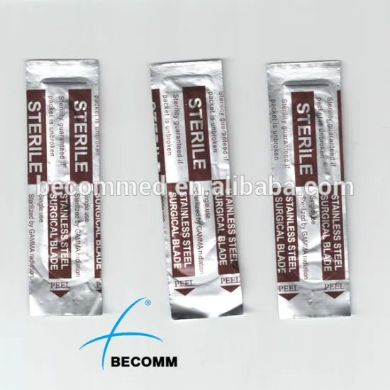 Disposable surgical blade in aluminium foil