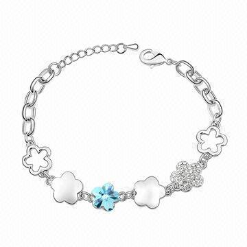 White Gold-plated Bracelet, OEM Orders are Welcome