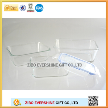 Multi size boirosilicate square food container glsss storage conister microware