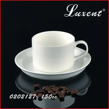 ceramic food safe and hard resistant glaze super white cup and saucer