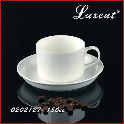 ceramic food safe and hard resistant glaze super white cup and saucer