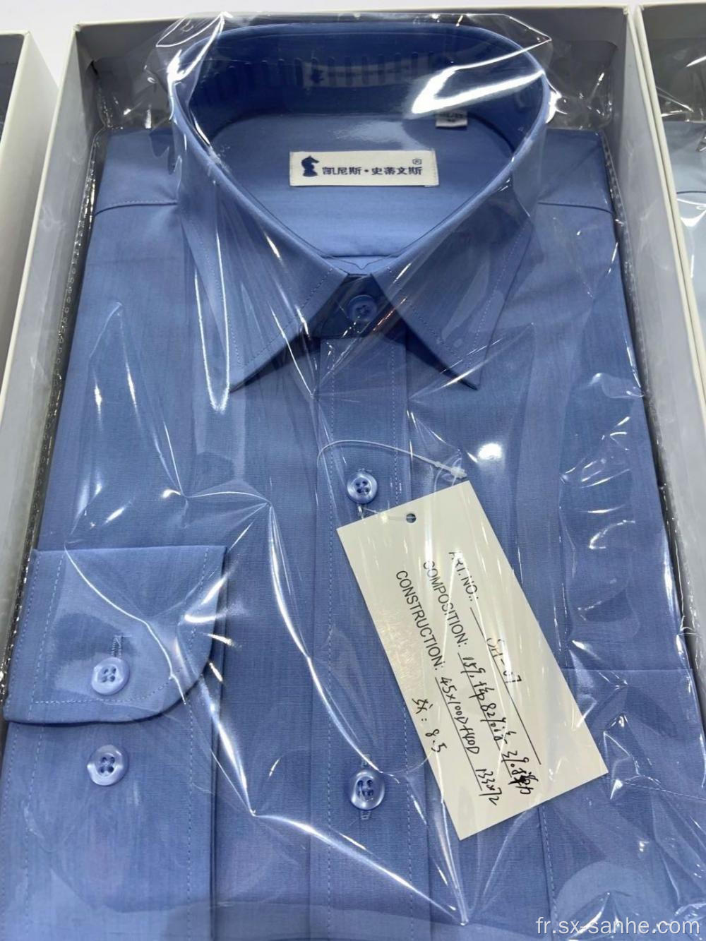 Chemise à col montant rayé à manches longues à bas prix