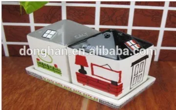 high quality ceramic love house salt and pepper shaker with low price