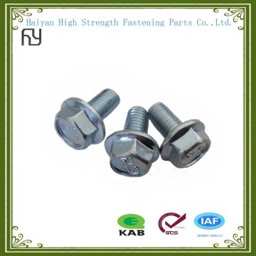 High strength white zinc carbon steel flange bolt